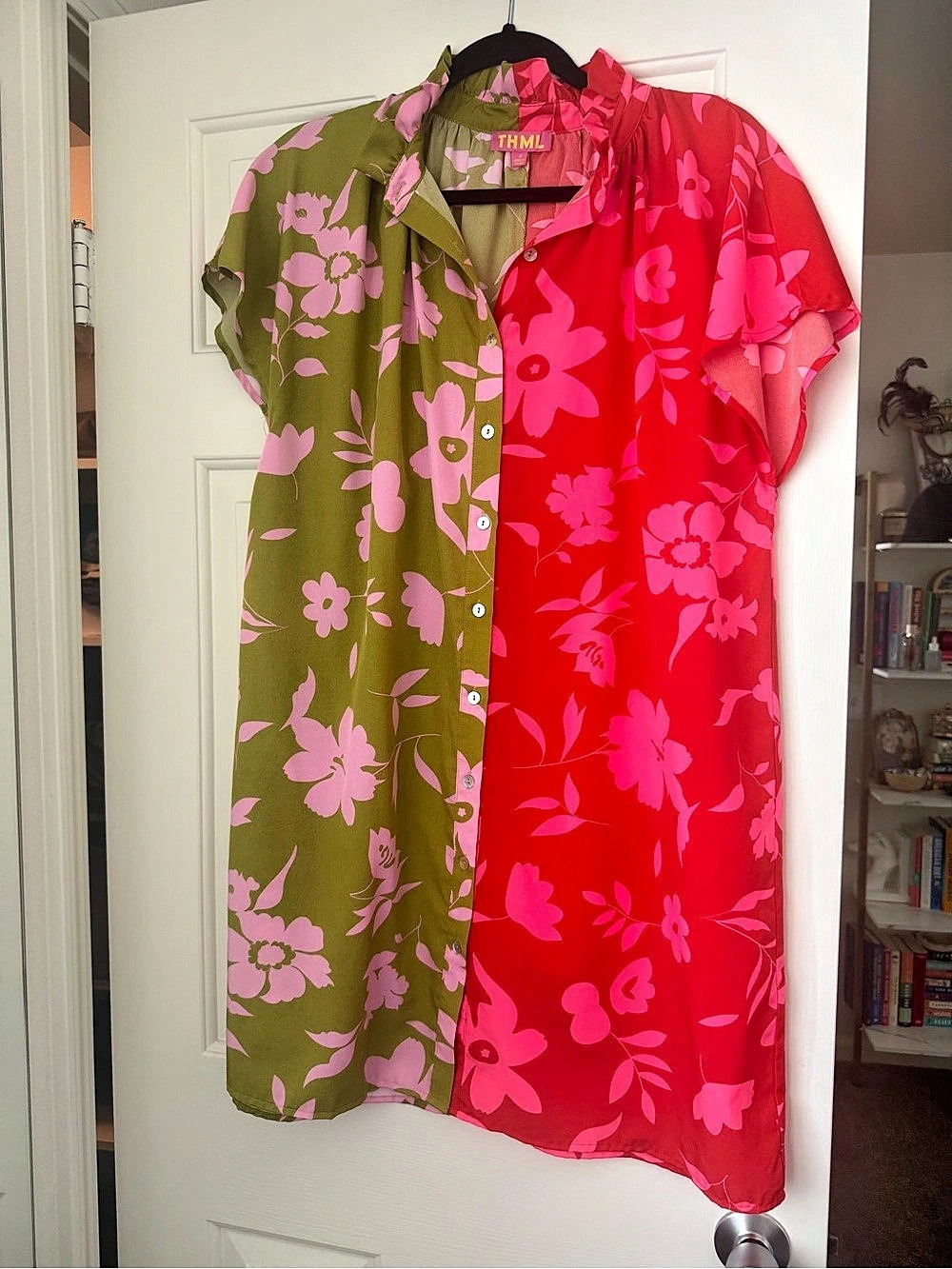 THML Floral Mini Dress in Pink & Green Size Medium